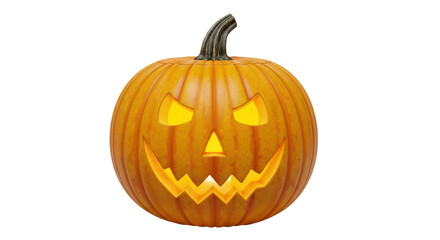 Isolated carved pumpkin, Jack O Lantern, autumn, Halloween season decoration, spooky fun