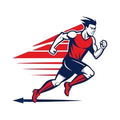 Obraz premium A runner in motion with speed lines illustration artwork