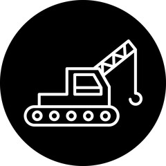 Crane Machine Line Icon Style