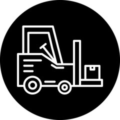 Forklift Line Icon Style