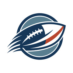 Graphic American football illustration featuring a stylized speed motion effect