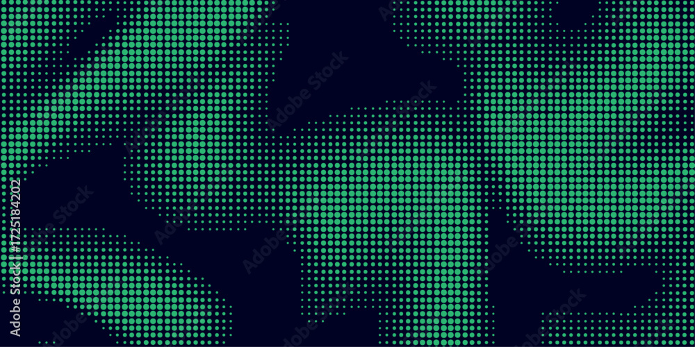 Poster green halftone abstract pattern texture grid geometric background dots wave digital design.