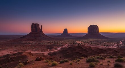 Naklejka premium Monument valley sunrise landscape