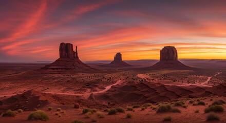 Naklejka premium Monument valley sunrise landscape