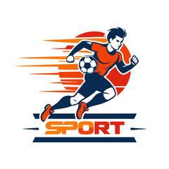 Fototapeta premium Dynamic Soccer Player Kicking Ball with Speed Trail Graphic
