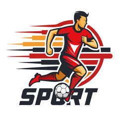 Dynamic soccer player illustration conveys speed and competition spirit