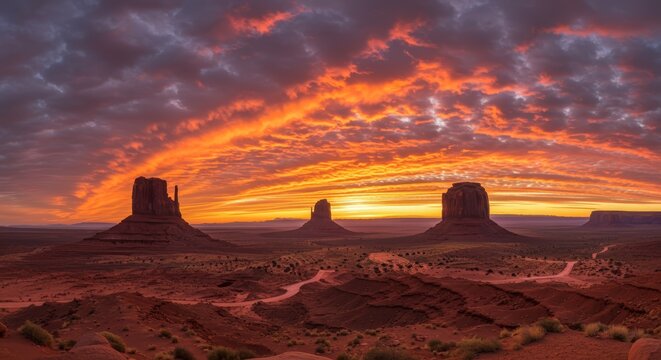 Monument valley sunrise landscape - Powered by Adobe