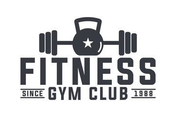Fitness Gym Club Logo Emblem Design Illustration