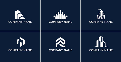 Abstract set logo designs for real estate and branding