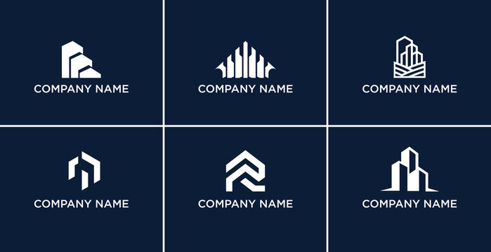 Abstract set logo designs for real estate and branding