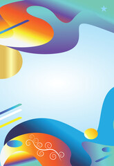 Dynamic Abstract Artwork with Vibrant Fluid Shapes and Bold Colors  