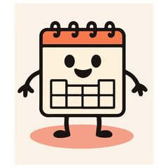 Calendar Mascot — Planner Page Cute Character, Schedule & Events Icon (Isolated Vector)