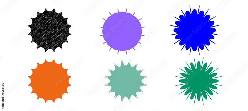 Poster set of colorful splashes