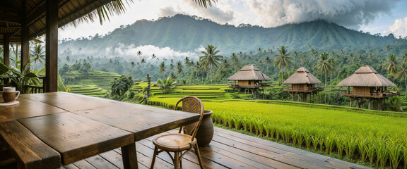 Cozy Terrace with panoramic view in Bali