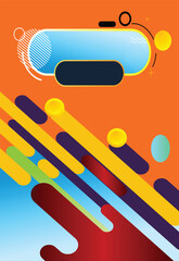 Creative Abstract Artwork with Colorful Geometric Shapes and Banners  