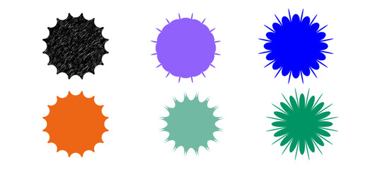 set of colorful splashes