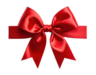 Close-up of a vibrant red satin ribbon bow (2)