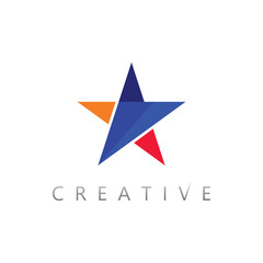 Modern abstract star logo design with futuristic symbol icon for creative identity branding