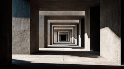 Obraz premium High-Tech Architectural Corridor with Futuristic Style