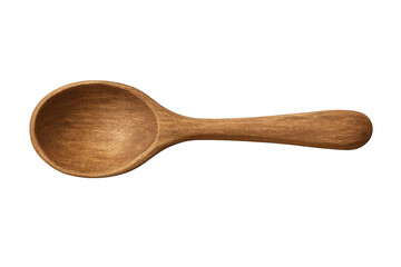 Wooden spoon for cooking and mixing on transparent background