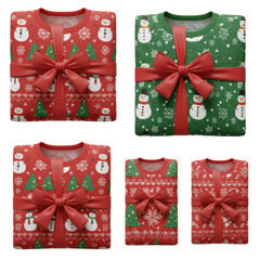 Christmas festive sweaters wrapped as gifts holiday apparel