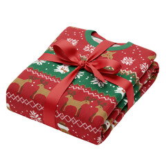 Christmas gift wrapped sweater with festive pattern