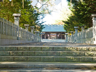 The Chitose Shrine is a Shinto shrine located in Chitose town, Japan. Sited in Aoba Park near New Chitose Airport.