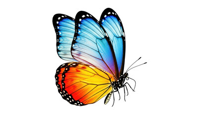 Isolated butterfly with vibrant colors and intricate wing patterns for nature illustration
