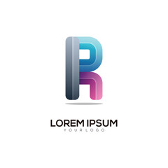 Letter R colorful logo design template modern