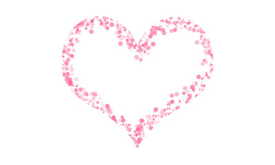 heart made of pink ribbon isolated