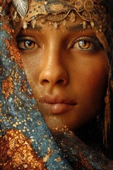 Symbolic Biblical portrait - beautiful woman with eyes like doves.