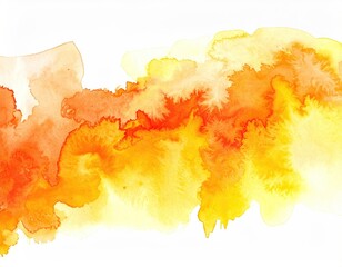 Abstract watercolor wash of orange and yellow hues