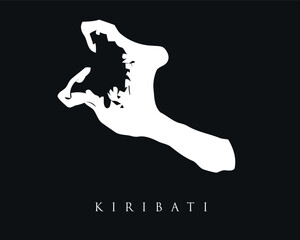 Kiribati map outline white on black