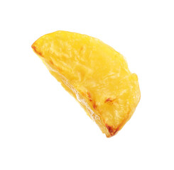 Piece of tasty baked potato isolated on white