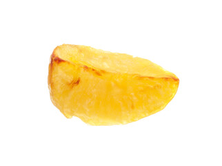 Piece of tasty baked potato isolated on white