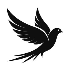 Obraz premium lack Flying Bird Silhouette Vector Illustration