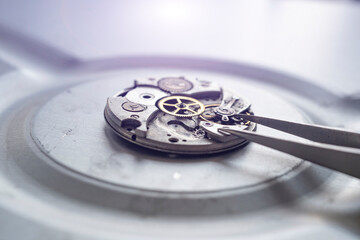 Adjusting a Classic Watch. Watchmaker's workshop