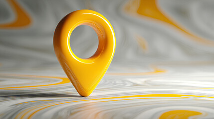 Minimal glassmorphism location pin icon representing map, place, or navigation marker in digital applications, map pointer, 3d rendering Stock Illustration