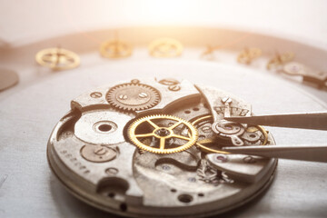 Adjusting a Classic Watch. Watchmaker's workshop