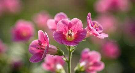 Pink flowers in soft focus