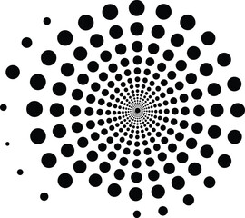 Abstract spiral optical illusion, black circular pattern, hypnotic radial design, geometric symmetry, visual perception art, modern background, dynamic abstract artwork