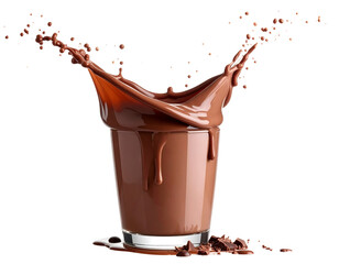 chocolate splash isolated on white