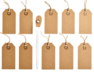 set of price tags isolated on white