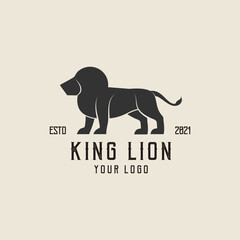 King Lion Logo Design – Vintage Elegant Animal Symbol for Branding
