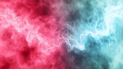 Obraz premium A vibrant abstract design featuring swirling, luminous streaks of light teal and rosy red colors, creating a dynamic and energetic visual experience.
