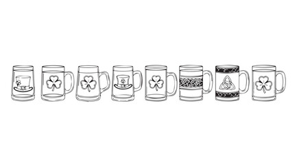 Vector art of beer mug collection