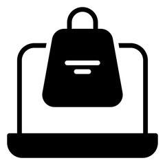 Online Shopping vector icon stock illustration