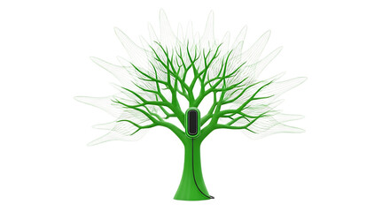 Green Charging Tree with Battery Trunk Environment Sustainable Energy