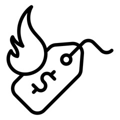 Hot Deal vector icon stock illustration