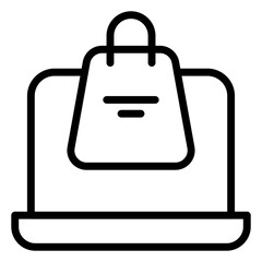 Online Shopping vector icon stock illustration